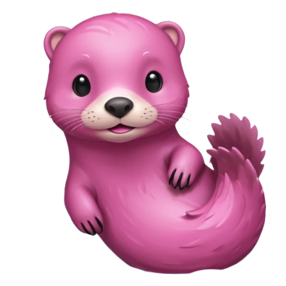 Pink otter swimming sticker