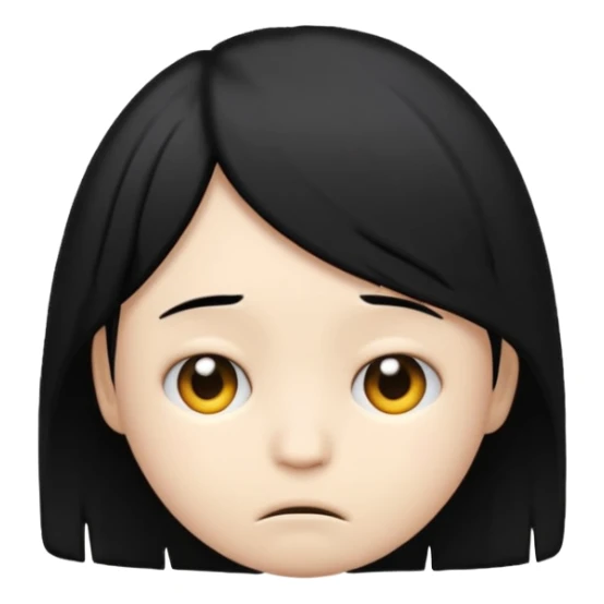 emo emoji with black hair swoped to the left sticker