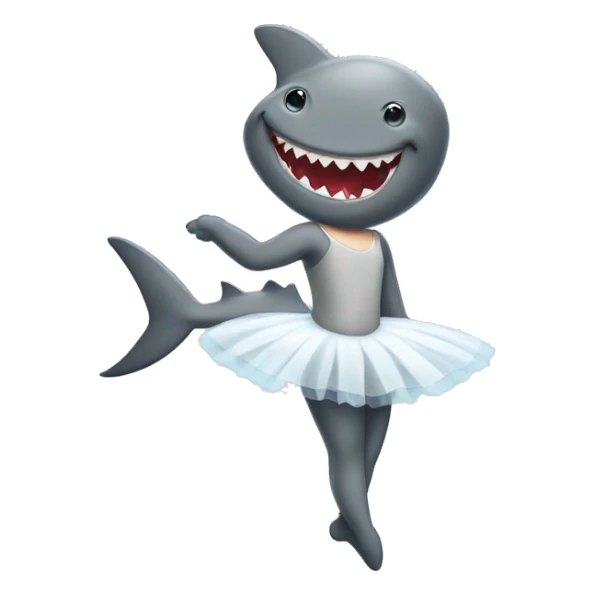 shark as a ballerina with a bib sticker