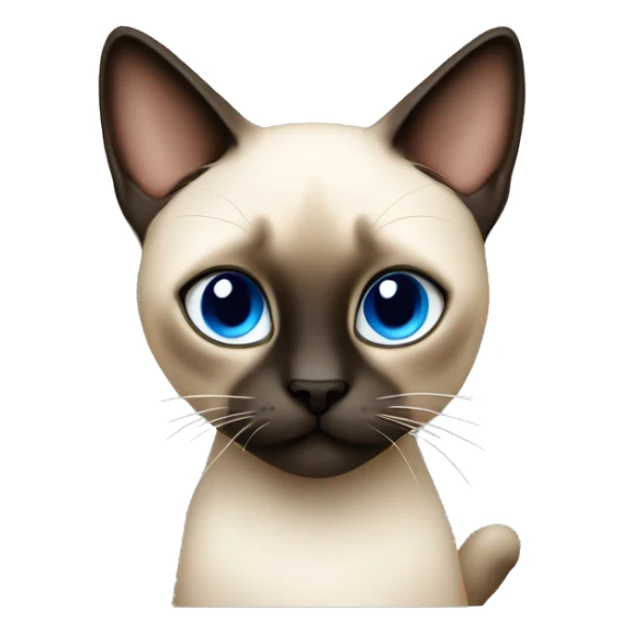 Cute Siamese Cat with big blue cross eyes  sticker
