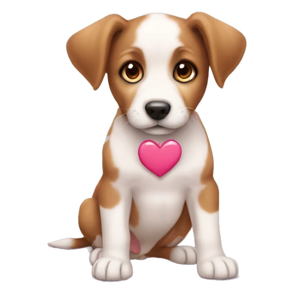 hearts coming out of puppy's eyes sticker