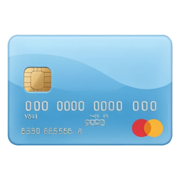 Pastel blue credit card sticker