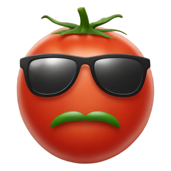 Tomato with sunglasses wearing a suit sticker