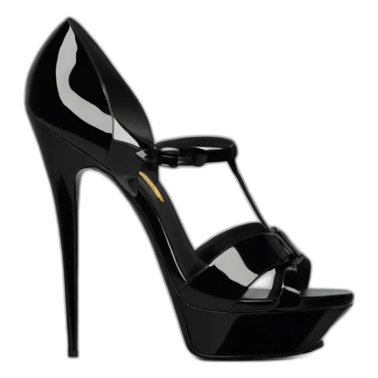 Ysl TRIBUTE heel SANDAL black PATENT LEATHER sticker