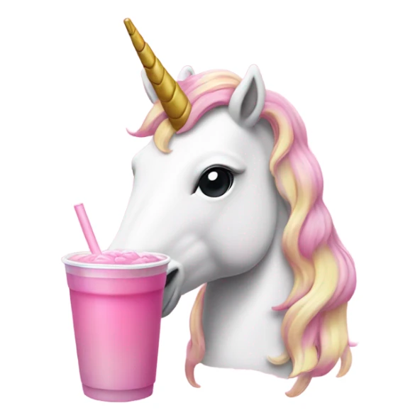 a unicorn with a pink shirt on drinking boba sticker