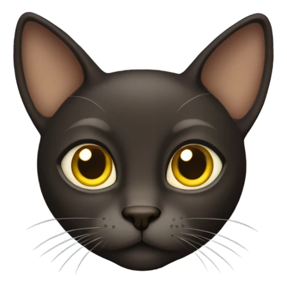 Dark brown cat with yellow eyes and big ears and long nose  sticker