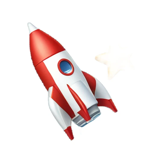 rocket flies to the star sticker