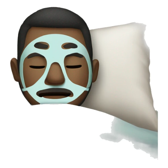 A man have mask and sleeping on bed sticker