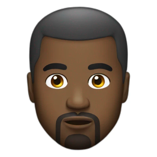 kanye west with a lot of hair sticker