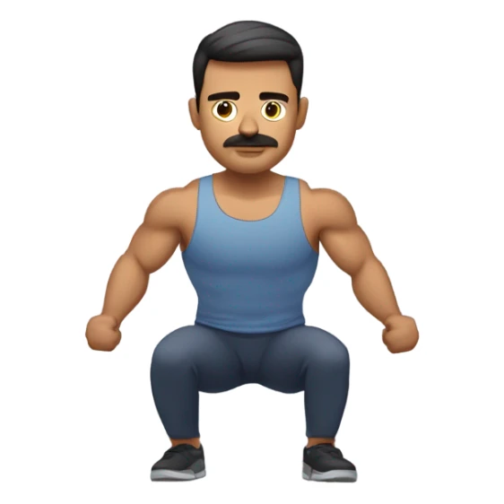 Hombre musculoso haciendo sentadilla  sticker