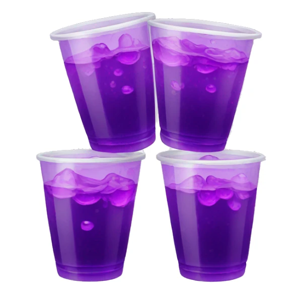 2 cups stacked on each other filled with purple soda sticker