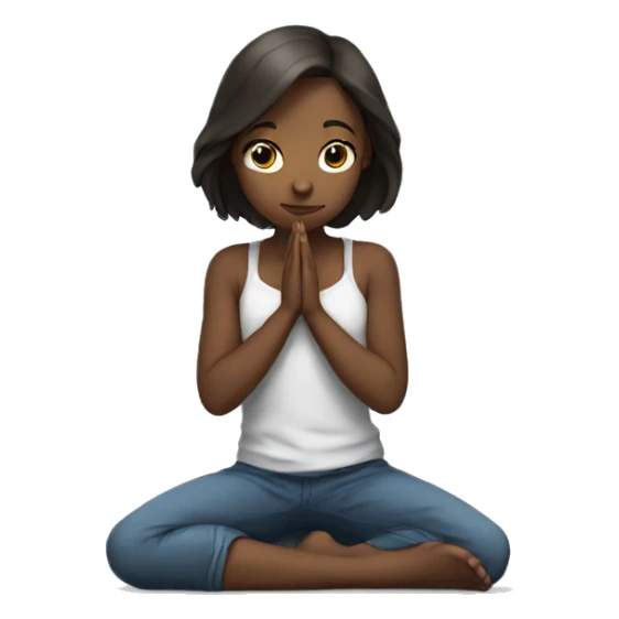 Girl on her knees prays sticker
