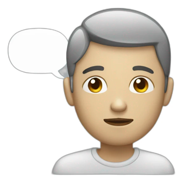 Person with thought bubble sticker