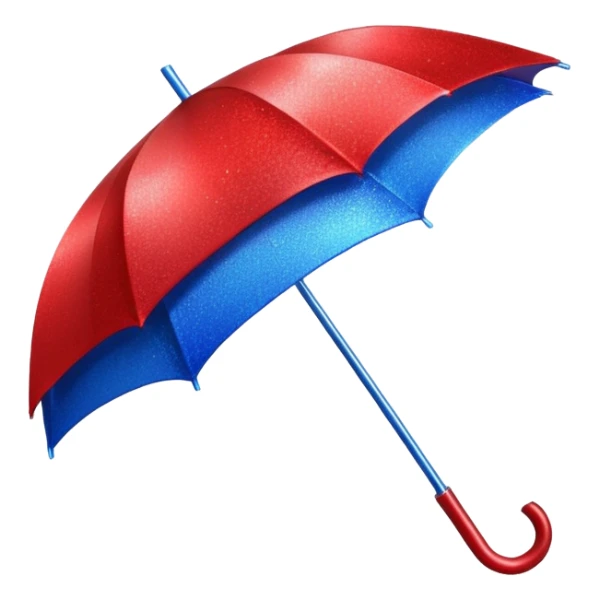 glitter red and blue umbrella sticker