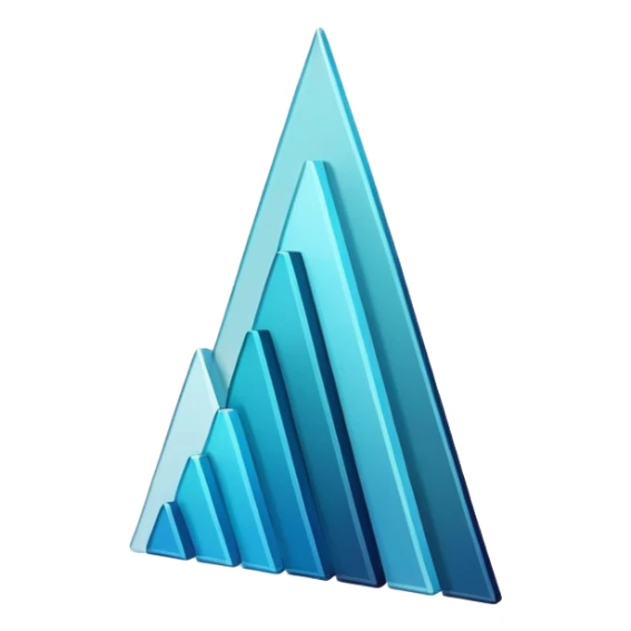 The design should show stylized, stacked digital UI layers or building blocks rising diagonally to form an abstract upward arrow or graph. The aesthetic must be clean, geometric, and precise. Use a sophisticated monochromatic palette sticker