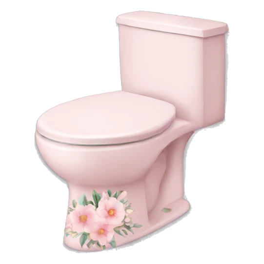 Light pink floral toilet seat  sticker