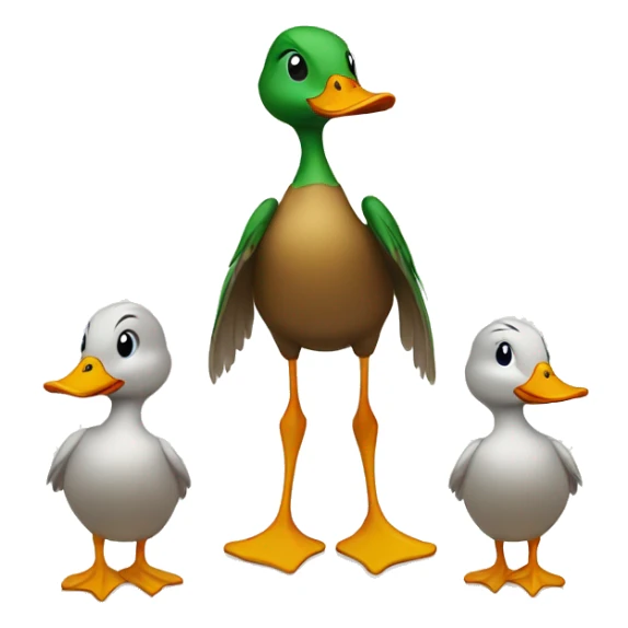 duck family walking in one line behind each other  sticker