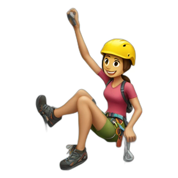 Rock climbing woman mountain sticker