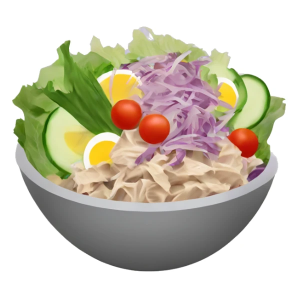 Tuna salad with cabbage purple carrot cucumber  Tomatoes mustard  sticker