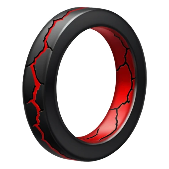 iOS sticker, cursed ring, black shades, red crack, minimal sticker