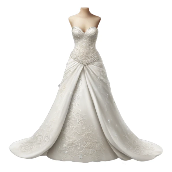 Hyper Realistic ornate Wedding dress displays with diamanté  sticker