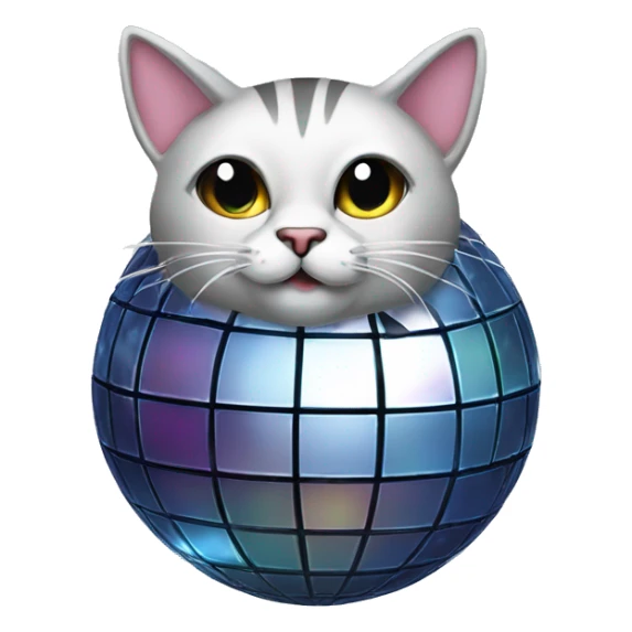 Disco ball in the form of a cat sticker