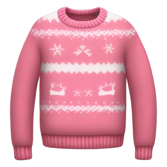 realistic pink christmas sweater with white accents  sticker