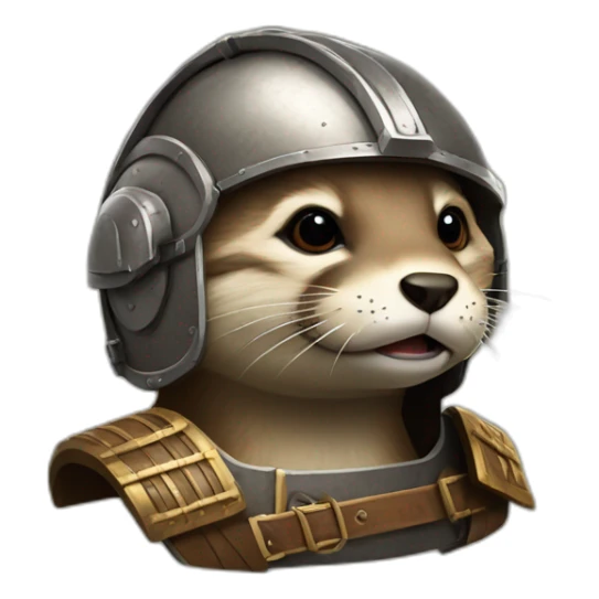 Loutre avec un casque de gladiateur sticker