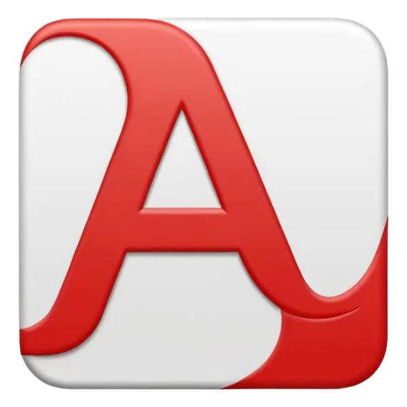 Flat vector emoji icon of a translation symbol, two overlapping rounded squares, the primary color is corporate RED, the front square features a bold white letter 'A', the back square features a bold white Arabic letter 'ع', minimalist UI style, high contrast, white background. sticker