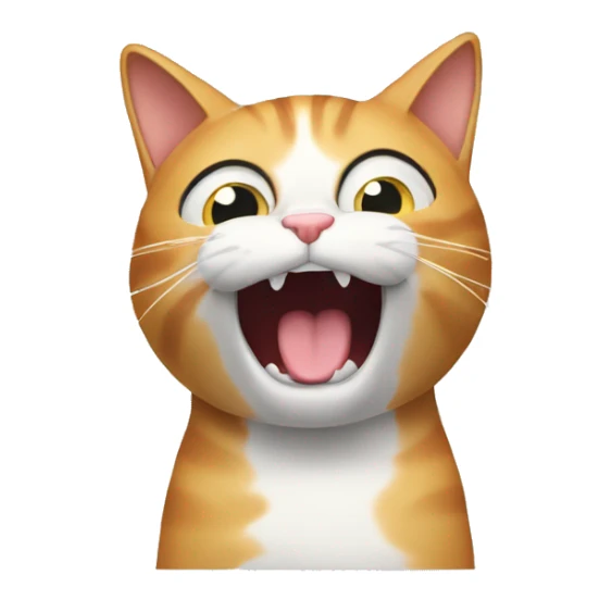 cat with hands on head and mouth wide open sticker
