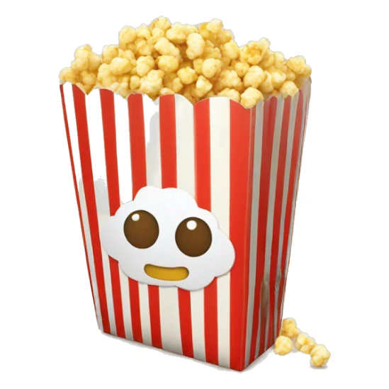 Un paquet de popcorn avec sachet de bonbons  sticker