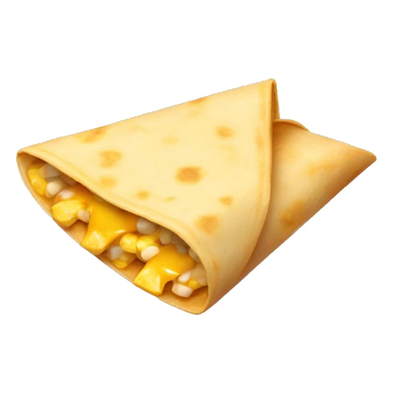 Folded tortilla with cheese and corn inside slightly visible from the edge  sticker