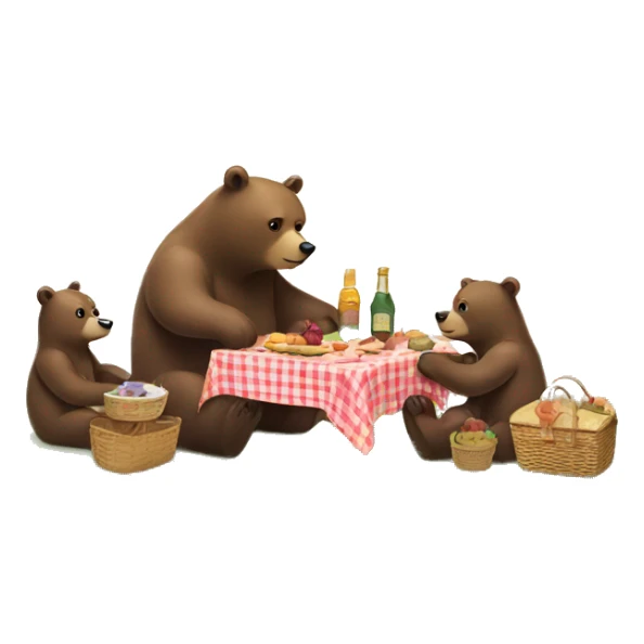 Bear having a picnic with its family sticker