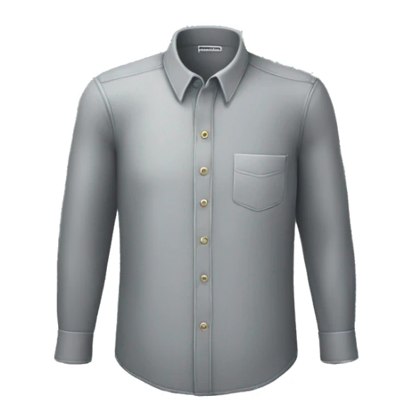 Gray Button-Up Shirt, no person shirt, 3d sticker