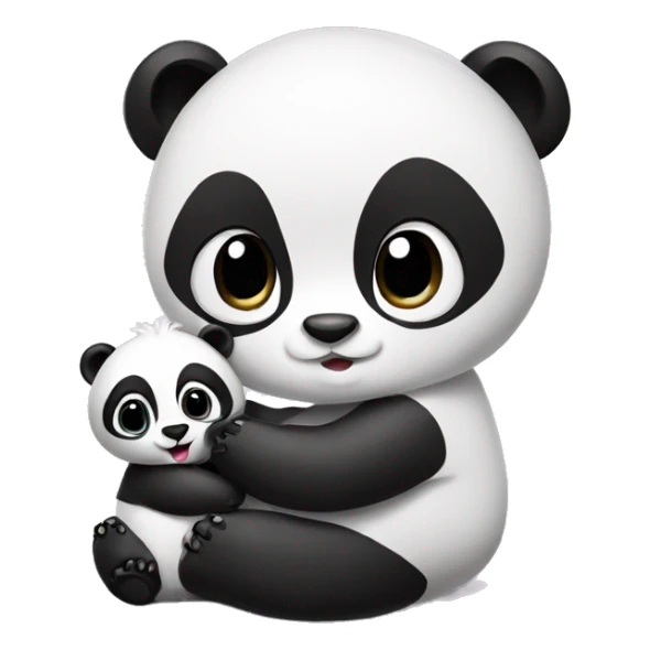 mommy panda with a baby panda sticker