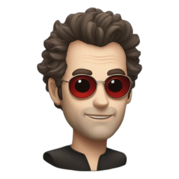 crowley red haïr from good omens sticker