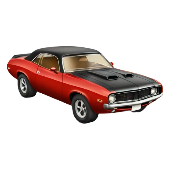 red vintage muscle car sticker