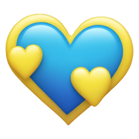 Yellow and blue ombré heart sticker
