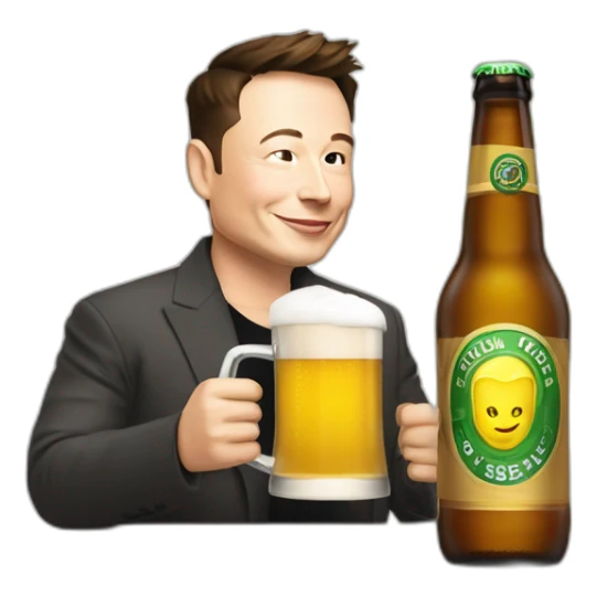 Elon musk qui boit une bière sticker