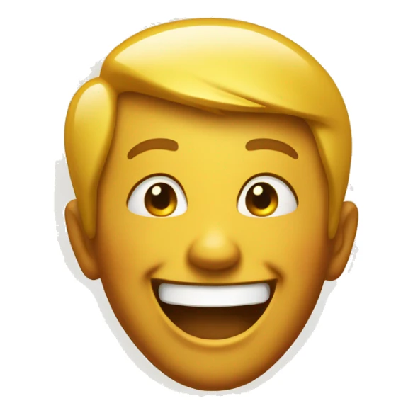 laughing emoji, yellow background with orange shading sticker