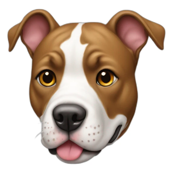 Perro pintbull completamente blanco blanco con mancuerna en la boca sticker