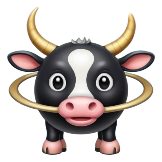 İnek kafalı ayakları olan satürn sticker