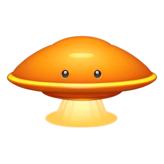 orange ufo cute make it as profile photo for app sticker