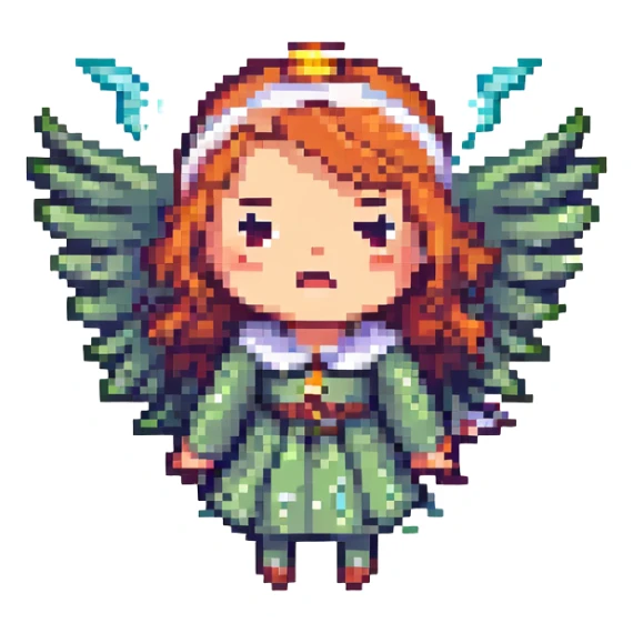 A cute fairytale character flying and crying because she is so happy sticker