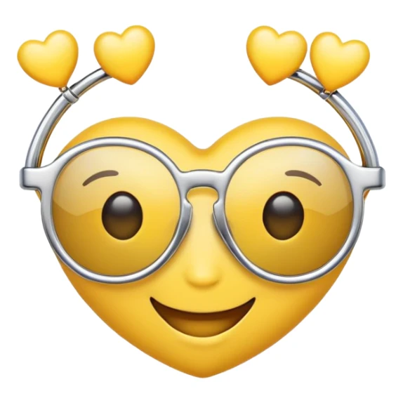 joy emoji with one dermal piercing and chrome heart glasses  sticker