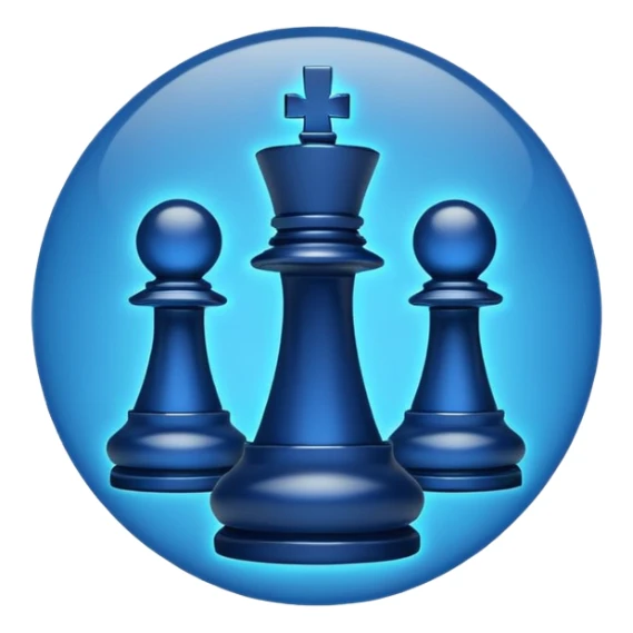 Chess brillent move emoji in blue colour  sticker