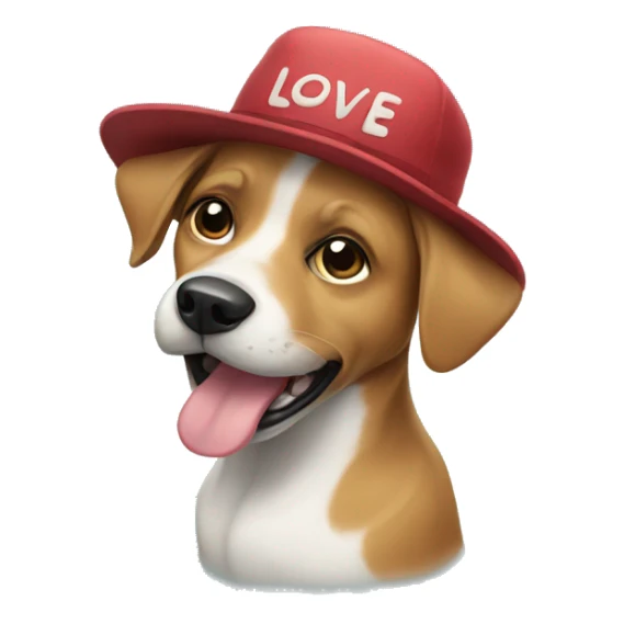 Dog with a hat that says I love type soul sticker