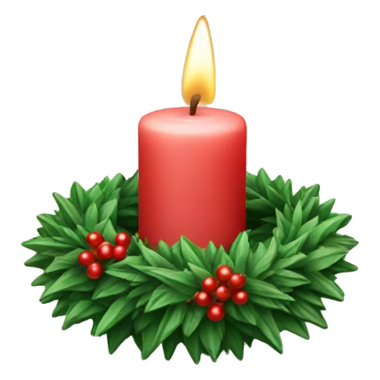 2 candle with christmas wreath sticker