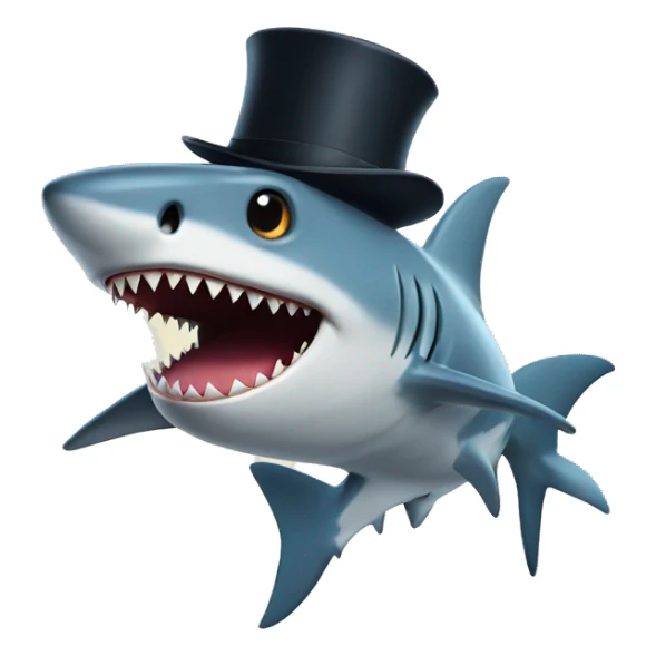 shark with tophat sticker