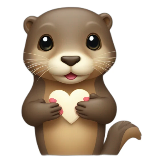 Loutre avec un coeur dans la main sticker